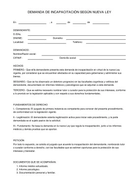 Procedimientos para solicitar la incapacitación judicial